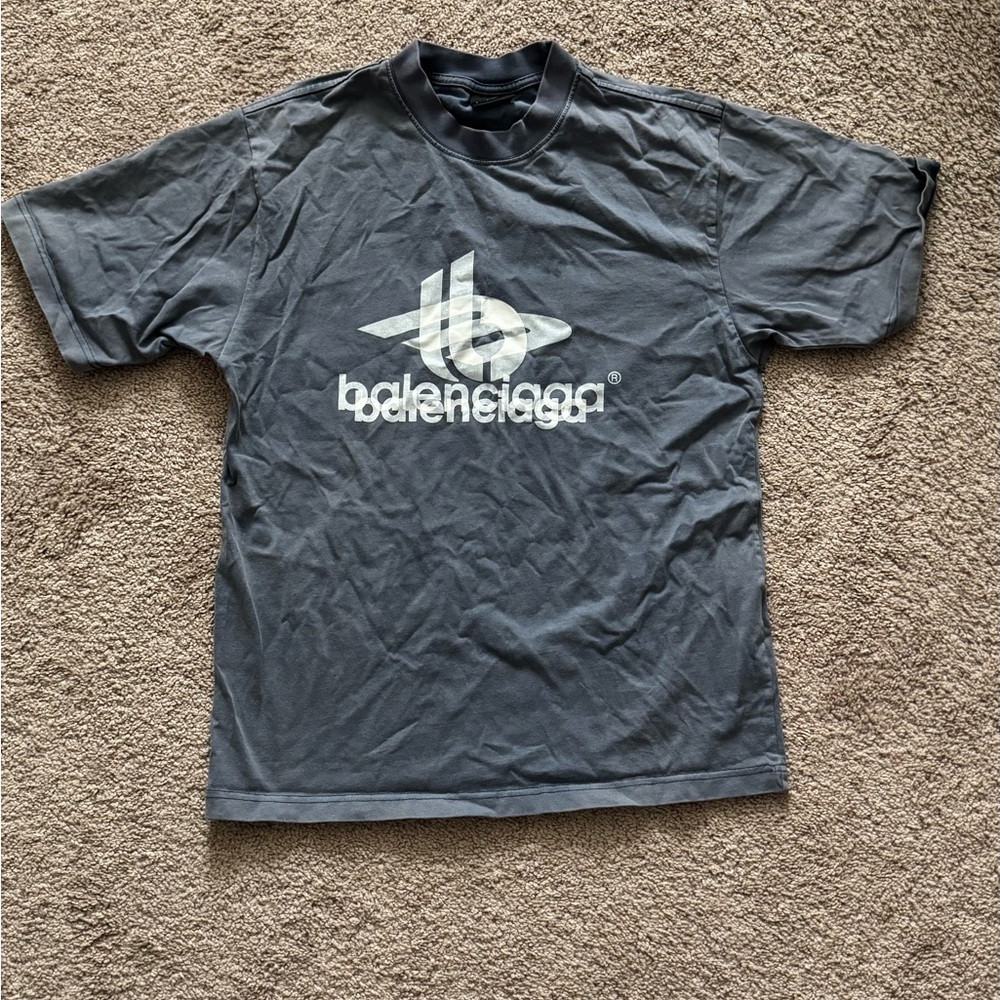Balenciaga Blue Short Sleeve Tee